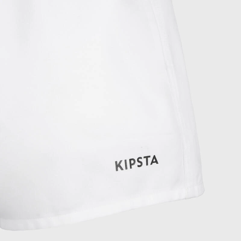 Short Rugby Adulte Avec Poches R100 Blanc â Image 3