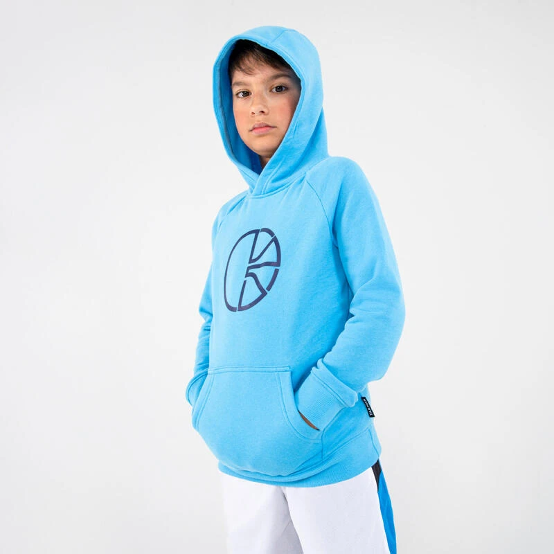 SWEAT DE BASKETBALL A CAPUCHE ENFANT - H100 BLEU CLAIR â Image 6