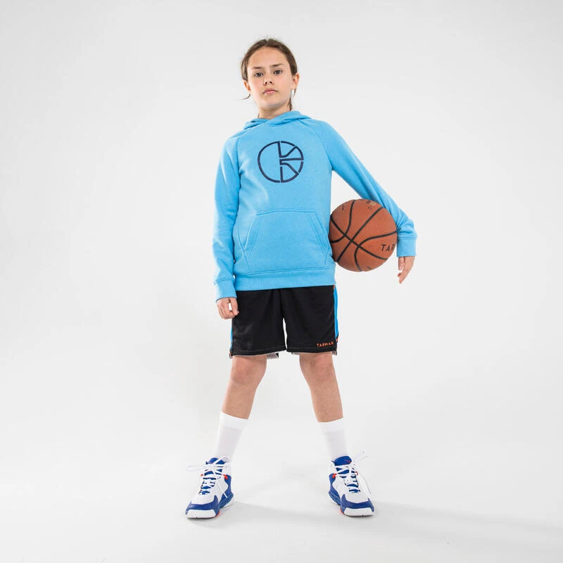SWEAT DE BASKETBALL A CAPUCHE ENFANT - H100 BLEU CLAIR â Image 8