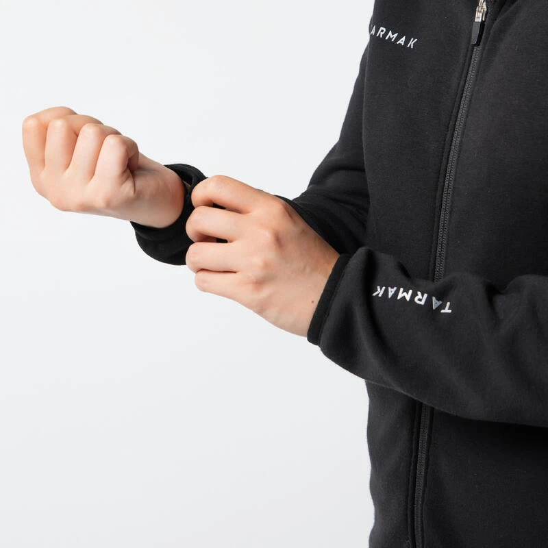 SWEAT DE BASKETBALL A CAPUCHE ZIPPE FEMME - J500 NOIR â Image 3