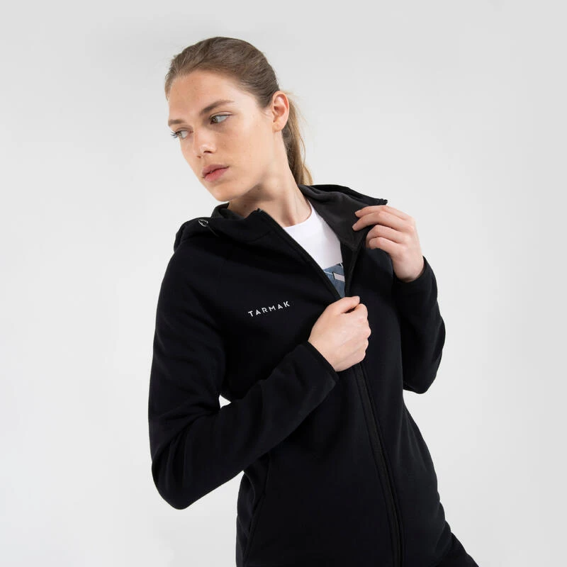 SWEAT DE BASKETBALL A CAPUCHE ZIPPE FEMME - J500 NOIR â Image 5