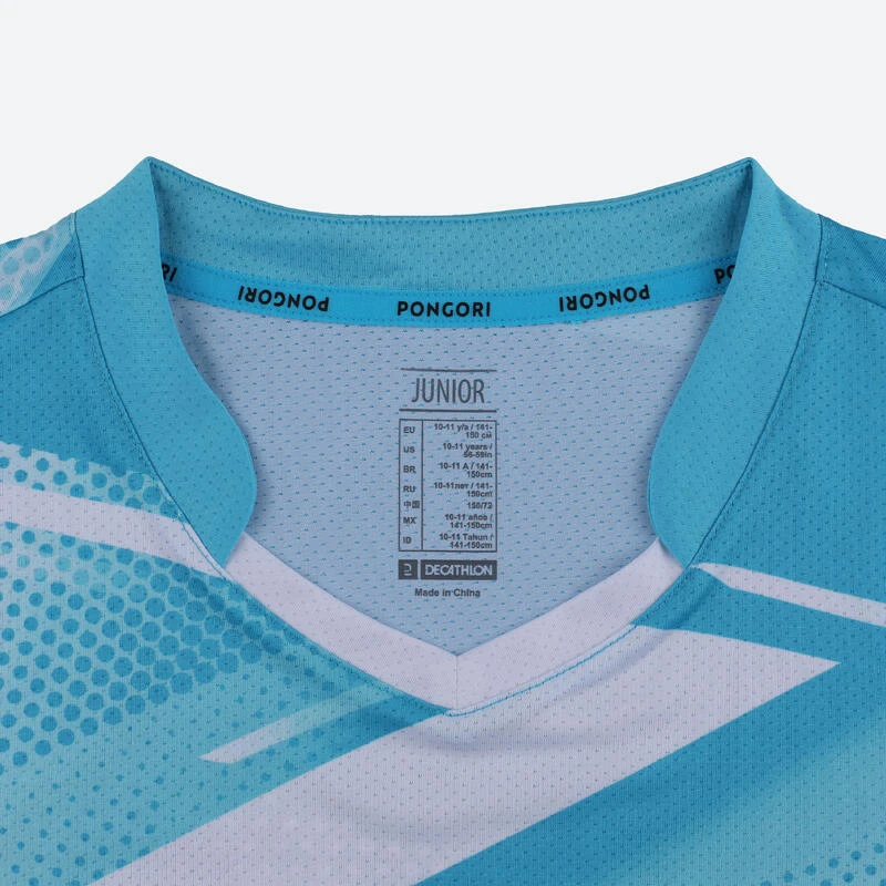 T-shirt De Tennis De Table TTP 560 Enfant Bleu Blanc â Image 3