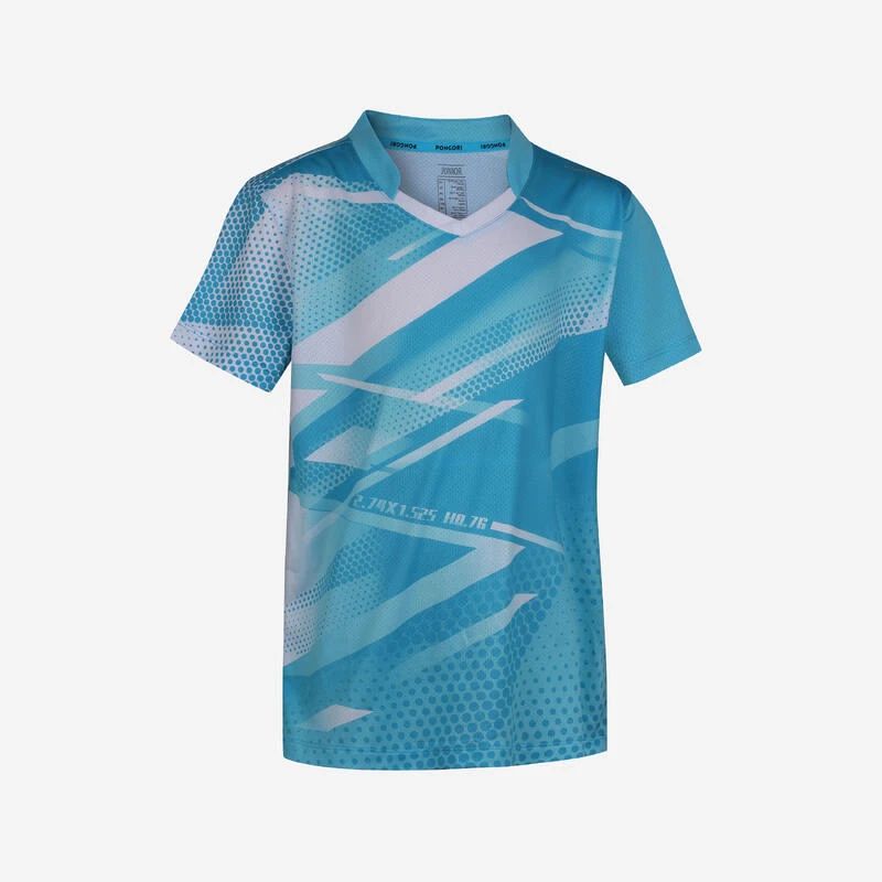 T-shirt De Tennis De Table TTP 560 Enfant Bleu Blanc