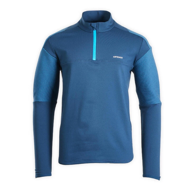 Artengo T-shirt De Tennis Manches Longues Thermic Garçon 1/2 Zip Turquoise â Image 7