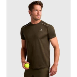 T-shirt De Tennis/Padel Performance Homme Olive