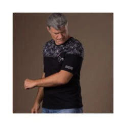 T-shirt Manches Courtes De Rugby Homme Black Flower