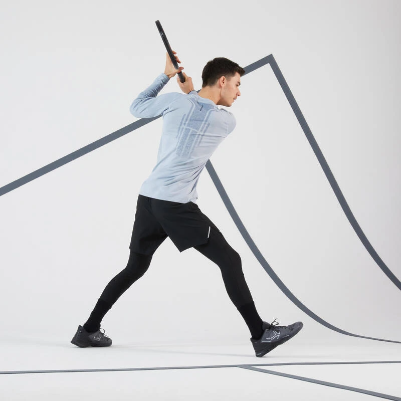 Artengo T-shirt Tennis Manches Longues Homme - Thermic Gris Clair â Image 6