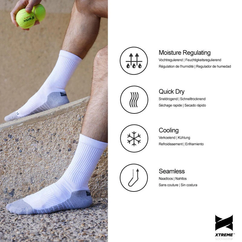 Xtreme Chaussettes De Tennis Et De Padel 6 Paires Multicolore Blanc â Image 4